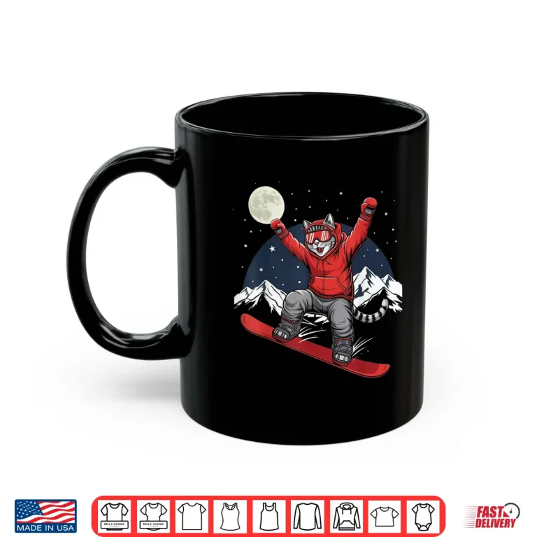 Mug Snowboard Kitten Cat Snowboarding Wintersports Snowboarder Shirt