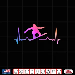 Design Snowboard Heartbeat 80s 90s Retro Winter Snowboarding Gift Shirt
