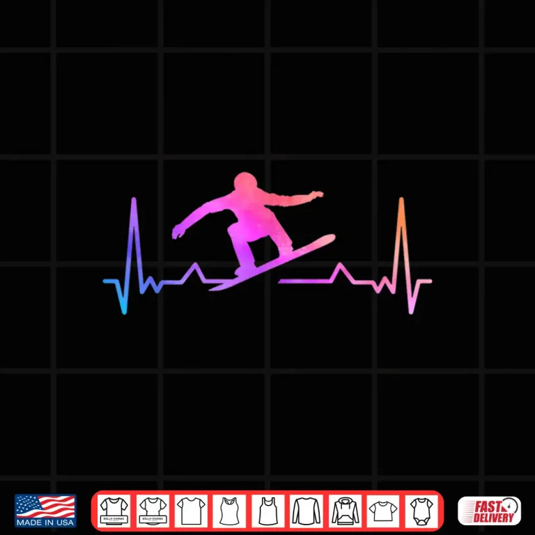 Design Snowboard Heartbeat 80s 90s Retro Winter Snowboarding Gift Shirt