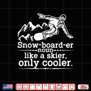 Design Snowboarder Definition Funny Snowboarding Winter Sports Shirt