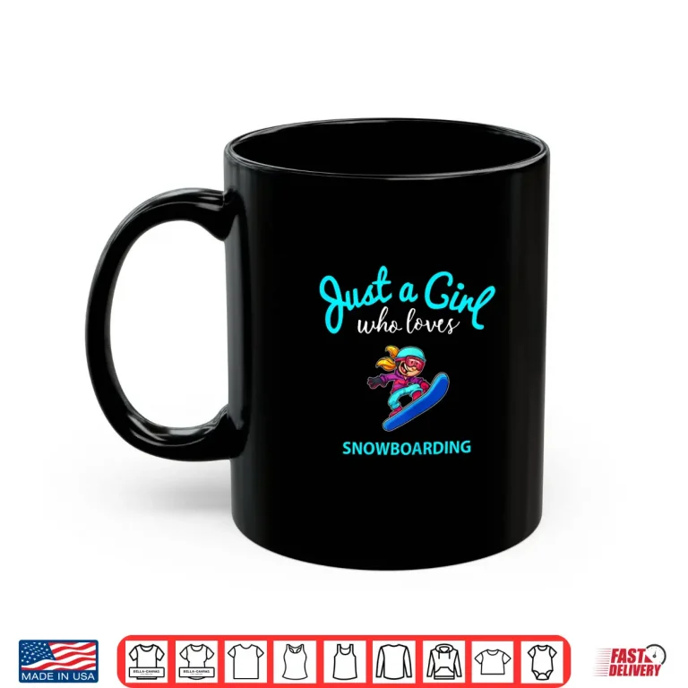 Mug Snowboarding Shirt for Girls Kids Snowboarding Shirt