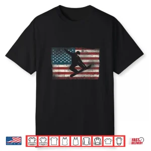 Snowboarding Snowboard Patriotic Vintage American Usa Flag Shirt