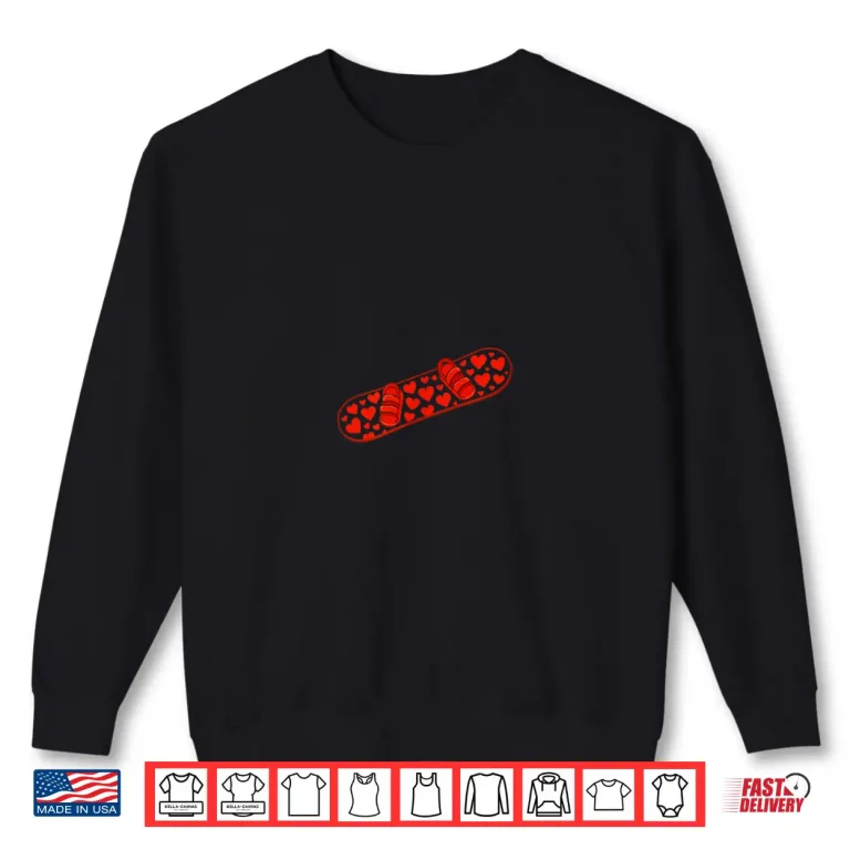 Sweatshirt Valentines Day Heart Snowboard Snowboarding Snowboarder Shirt
