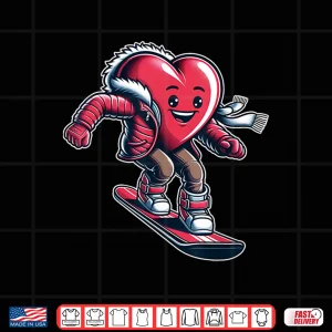 Design Valentines Day Heart Snowboarder Snowboarding Winter Sports Shirt