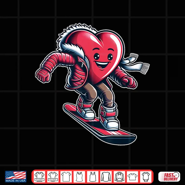 Design Valentines Day Heart Snowboarder Snowboarding Winter Sports Shirt