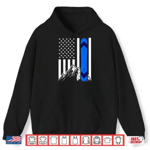 Hoodie American Flag Snowboarding Gifts Mountain Snowboarder Shirt