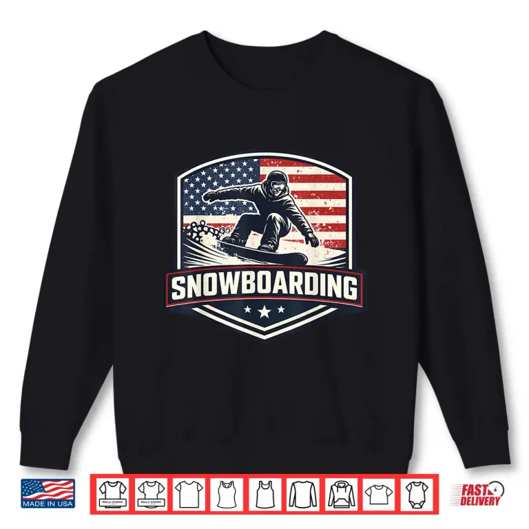 American Snowboarding Vintage Usa Flag Snowboard Snowboarder Shirt 2 Sweatshirt American Snowboarding Vintage USA Flag Snowboard Snowboarder Shirt