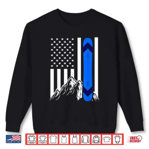 Sweatshirt American Flag Snowboarding Gifts Mountain Snowboarder Shirt