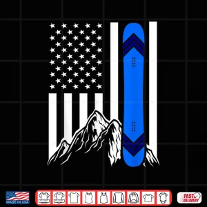 Design American Flag Snowboarding Gifts Mountain Snowboarder Shirt