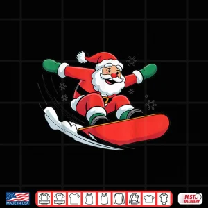 Design Christmas Snowboarding Snowboard Santa Xmas Boys Men Kids Shirt