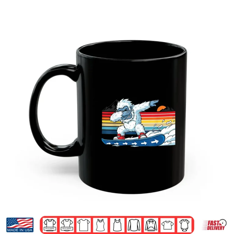 Mug Dabbing Yeti Snowboarding Funny Snowboard Winter Sports Shirt
