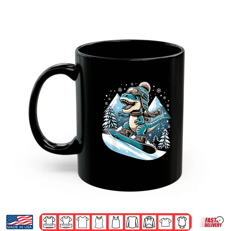 Mug Dino Snowboarding Fun Cool Snowboard For Men Women Kids Shirt