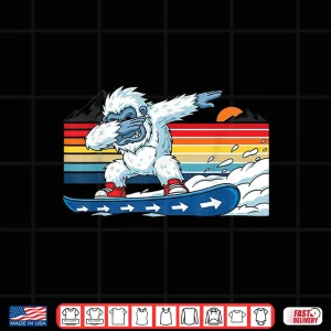 Design Dabbing Yeti Snowboarding Funny Snowboard Winter Sports Shirt