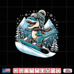 Design Dino Snowboarding Fun Cool Snowboard For Men Women Kids Shirt