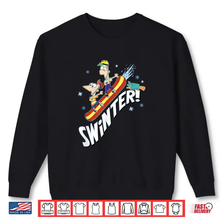 Sweatshirt Disney Phineas And Ferb Swinter Snowboarding Shot Shirt