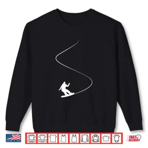 Sweatshirt Drawn Simple Snowboard Girl Shirt
