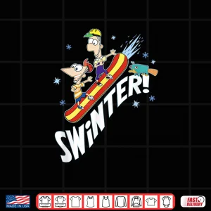 Design Disney Phineas And Ferb Swinter Snowboarding Shot Shirt