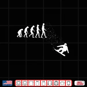 Design Funny Evolution of Snowboarding Downhill Snowboarder Snow Shirt