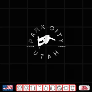 Design Park City Utah Graphic Vintage Retro Snowboarding T Shirt