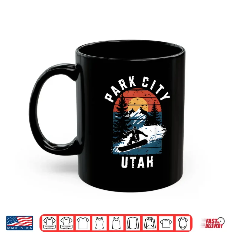 Mug Park City Utah Snowboard Vintage Snowboarding Mountain Shirt