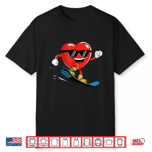 Snowboard Heart Snowboarding Valentines Day Boys Girls Fun Shirt