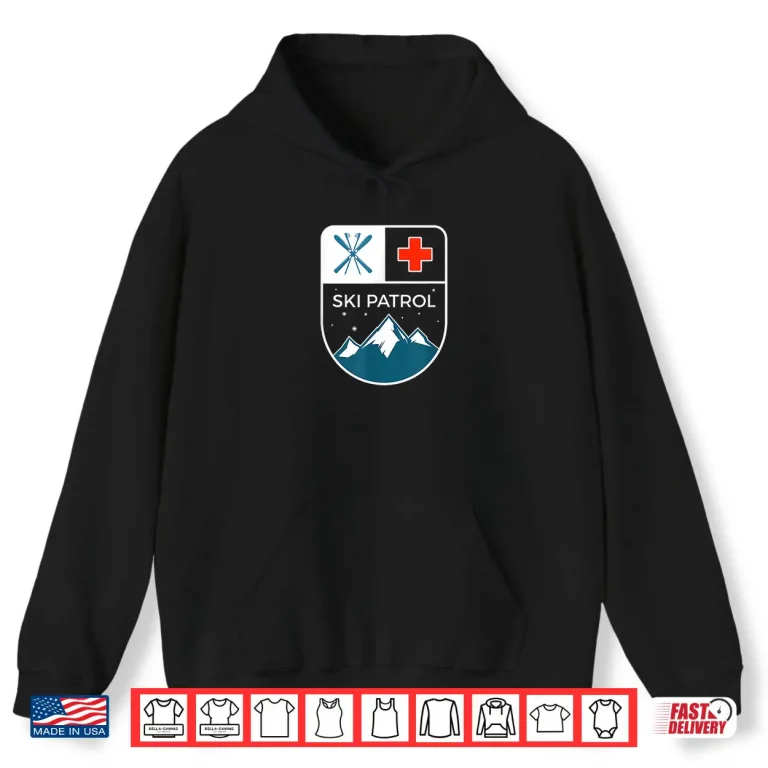Hoodie Ski Patrol Winter Slopes Skiing Snowboarding Shirt