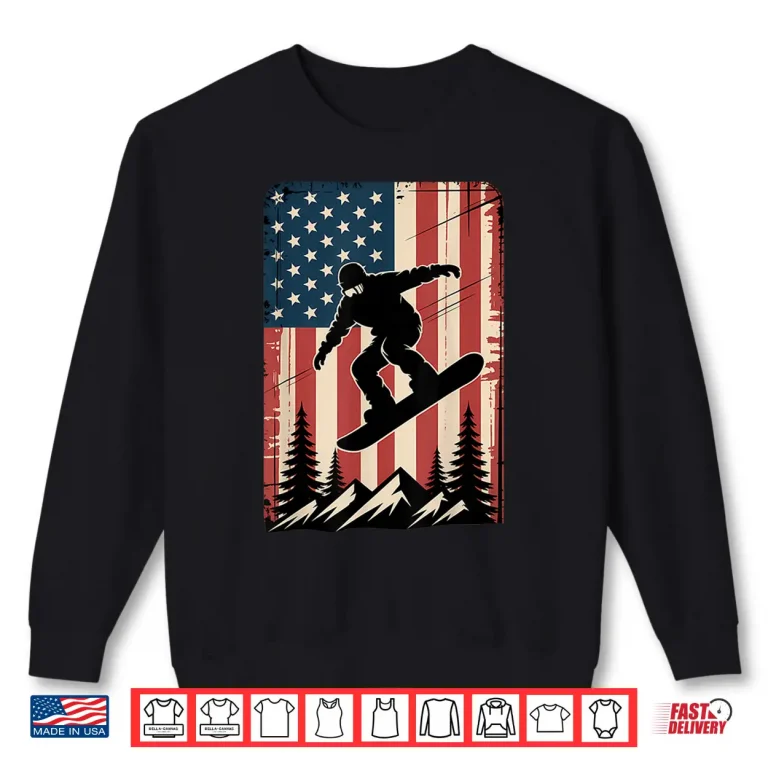 Sweatshirt Snowboard USA Flag Snowboarding American Snowboarder Shirt