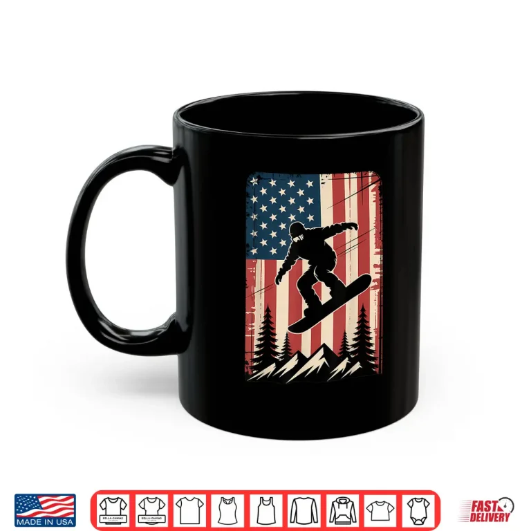 Mug Snowboard USA Flag Snowboarding American Snowboarder Shirt