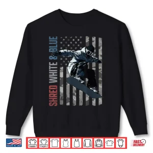 Sweatshirt Snowboarding Shred American Flag Shirt