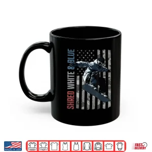 Mug Snowboarding Shred American Flag Shirt