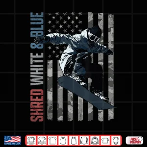 Design Snowboarding Shred American Flag Shirt