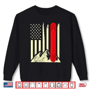 Sweatshirt Snowboarding Skiing Snowboard American Flag Snowboarder Shirt