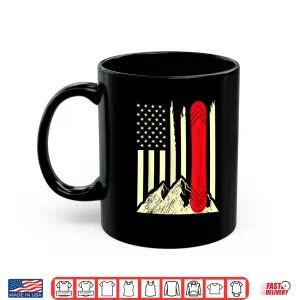 Mug Snowboarding Skiing Snowboard American Flag Snowboarder Shirt