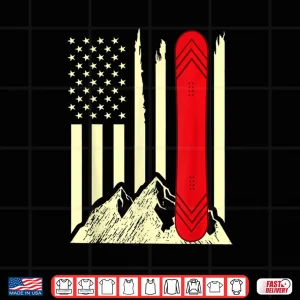 Design Snowboarding Skiing Snowboard American Flag Snowboarder Shirt