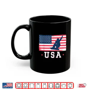 Mug Snowboarding USA American Flag Snowboard Shirt