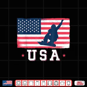 Design Snowboarding USA American Flag Snowboard Shirt