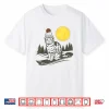 Vintage Cute Cat On A Snowboard Snowboarding Mountains Ski Shirt