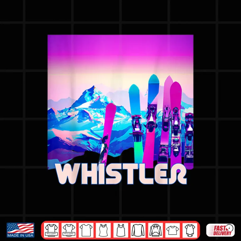 Design Whistler Ski Retro 80s Style Skiing Snowboarding Shirt