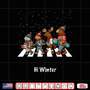 Design Winter Holiday Snowboarding Animals Christmas Snowboarder Shirt