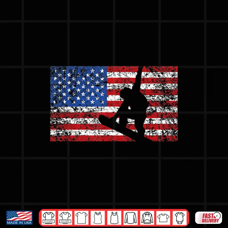 Design American Flag Snowboarding Shirt USA Gift Snowboard Team