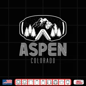 Design Aspen Colorado Ski Snowboard Goggles Mountain Skiing Snow Shirt