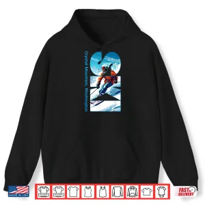 Hoodie Crystal Mountain Cool Skiing Vacation Ski Outdoor Skier Shirt