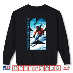Sweatshirt Crystal Mountain Cool Skiing Vacation Ski Outdoor Skier Shirt