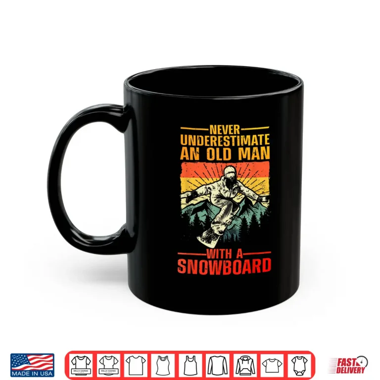 Mug Cool Snowboarding Art For Men Grandpa Dad Winter Snowboarder Shirt