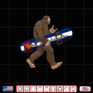 Design Colorado Flag Snowboarding Bigfoot for Snowboarders Shirt