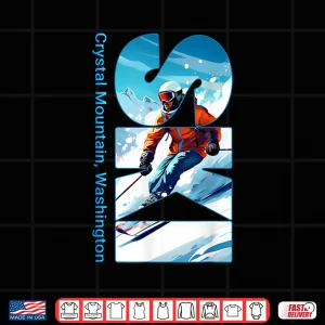Design Crystal Mountain Cool Skiing Vacation Ski Outdoor Skier Shirt