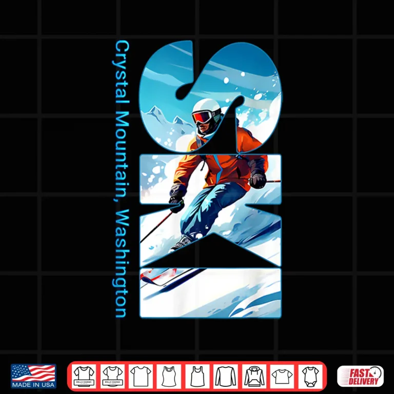 Design Crystal Mountain Cool Skiing Vacation Ski Outdoor Skier Shirt