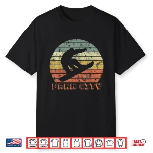 Park City Utah Snowboard Retro Sunset Vintage Shirt