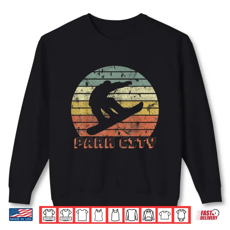 Sweatshirt Park City Utah Snowboard Retro Sunset Vintage Shirt
