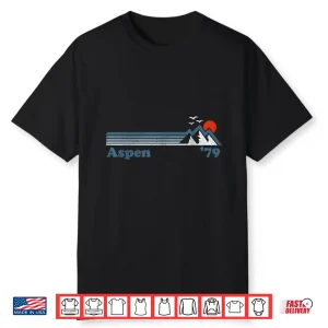 Retro Aspen Ski Resort Colorado Mountains Snowboard Gift Shirt